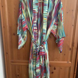 Gorgeous Vibrant Natori Nightgown and matching Kimono Robe size S
